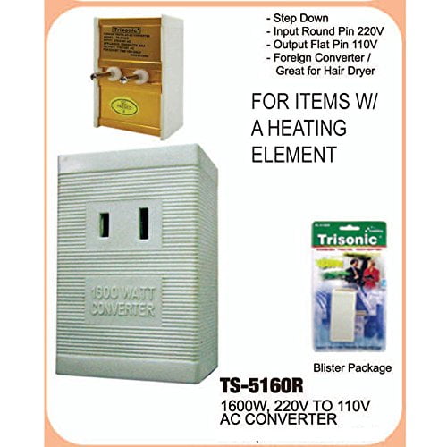 International Voltage Converter 220V to 110V 1600 Watt. Use US