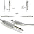 thumbnail image 2 of Excelvalley - Cables De Conexión Mono - Ts 3,5 Mm 1/8"" A 6,35 Mm 1/4"" [Paquete De 13 | 20 Cm - 7,87""], 2 of 5