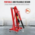 thumbnail image 2 of GloryStar Grue Moteur Pliable 2 Tons, 4400LB avec 6 Roues Rotatives, Bôme Télescopique Réglable pour Usine et Entrepôt, 2 of 7