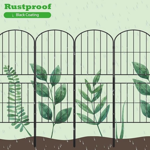 Decorative Garden Fence Fencing 10 Pack, 36in (H) x 10.8ft (L) Rustproof Metal Wire Panel Border Animal Barrier for Dog, Flower Edging for Yard Landscape Patio Outdoor Decor, Arched