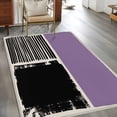 thumbnail image 2 of Purple Black Area Rugs 3'x5', Washable Small Throw Rugs for Living Room Bedroom, Farmhouse Striped Modern Abstract Art Indoor Outdoor Rug Non-Slip Low Pile Carpet Runner Reversible Floor Mats, 2 of 8