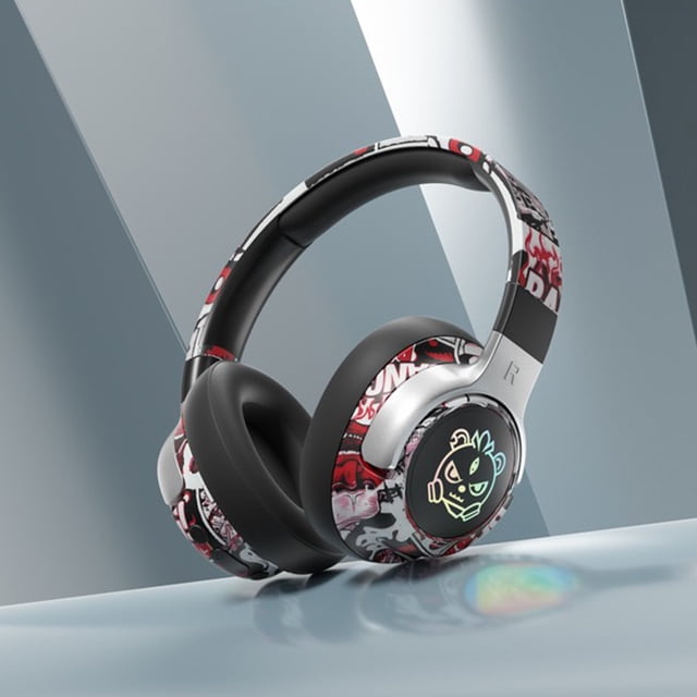 Auriculares Bluetooth, auriculares inalámbricos, diadema suave plegable con montaje en la cabeza, baja latencia, batería alta, 5.4, auriculares deportivos para juegos, auriculares Bluetooth de plástic