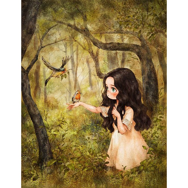Diamond Painting (DE9844) 5D Little Girl DIY Decoración cuadrada para el hogar (K063) 50x70cm FLhrweasw Nuevo