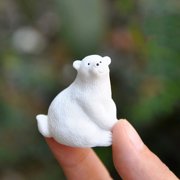 IBASETOY Resin Polar Bear Decorations, White, for Indoor and Outdoor Use, 9Pcs