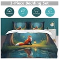 thumbnail image 3 of Fox in Enchanted Forest Bedding Set Couple Bedclothes Pillowcase Home Textiles Bed 3pcs Set for Bedroom Customized Decoration Full, 3 of 6