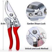 Kynup Pruning Shears for Gardening, Garden Hand Shears, Professional Bypass Pruner Hand Shears Heavy Duty, Pruners for Gardening, Garden Clippers, Hedge Shears, Garden Tools(Red)