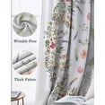 thumbnail image 3 of Watercolor Flowers Blackout Curtains for Bedroom Living Room Darkening Curtains 63 Inches Long Pastoral Farmhouse Botanical Floral Window Curtain 2 Panels Set Window Treatment Grommet Drapes 42"x63", 3 of 9