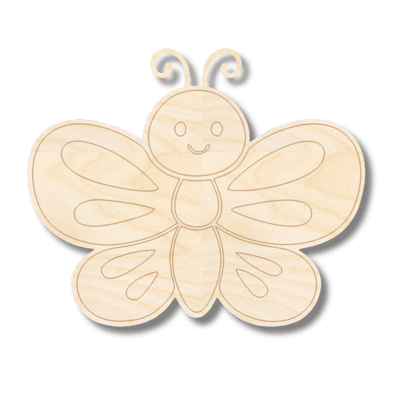 Unfinished Wood Etched Butterfly Shape 14" / 1/4"