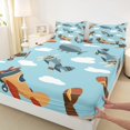 thumbnail image 3 of Castle Fairy Kids Cartoon Plane 4-Piece Full Size Sheets,Transportation Theme Bed Sheets,Kawaii Airplane Lightweight Sheet Sets,Lightweight Room Decor, 3 of 7