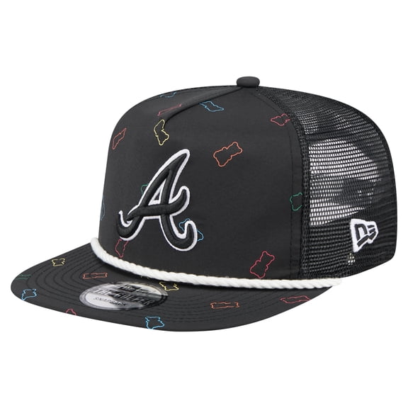 Men's New Era Black Atlanta Braves Gummy Golfer Trucker Adjustable Hat