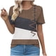thumbnail image 2 of Fiudx Ofertas Flash Del Día Solo En Línea Top de Primavera/Verano de Manga Corta Informal de Moda con Cuello Redondo para Mujer, 2 of 5
