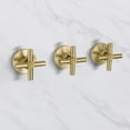 thumbnail image 3 of Brushed Gold Waterfall Wall Mount Tub Faucet with Hand Shower and Rough in Valve, 3 of 10