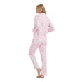 thumbnail image 4 of GLOBAL Women's Flannel Pajamas Set 100% Cotton PJs for Women Loungewear Long Sleeve Button Drawstring Waist Warm Sleepwear Sky Pink Tie-Dye L, 4 of 6