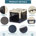 thumbnail image 3 of JERFIT Portable Soft Dog Crate with 3 Doors, Foldable Travel Pet Kennel for Medium Large Dogs, Ventilated Oxford Fabric Carrier with Storage Pocket, White & Blue, 3 of 6