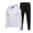 White, variant on Men's Fall Winter 2 Piece Slim Fit Tracksuit Set, Full Zip Hoodie Sweatshirt & Drawstring Tapered Jogger Pants, Warm Athletic Workout Activewear Sweatsuit