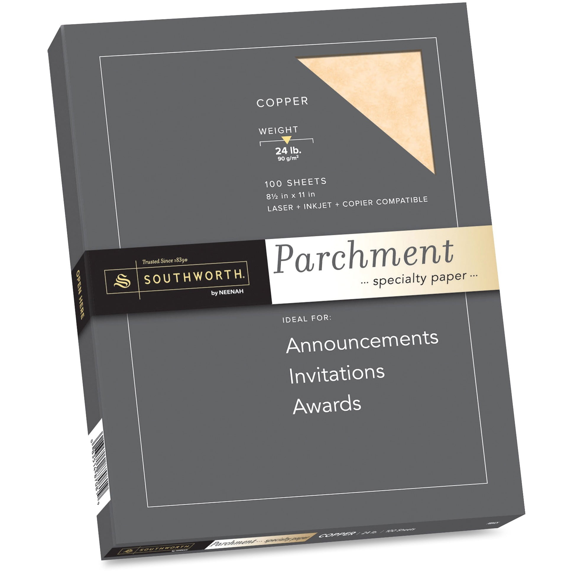 Southworth Parchment Specialty Paper 8 1 2 X 11 24 Lb Gold Pack Of 100 Walmart Com