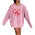 thumbnail image 2 of Gibobby Sudadera Mujer Moda Sudadera con capucha de manga larga con cuello redondo y camisa para correr con estampado de amor para parejas para mujer (Rosa, XL), 2 of 3