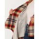 thumbnail image 5 of Abrigo delgado con cuello de solapa asimétrico de cuadros para mujer Inspire Chic XS rojo marrón, 5 of 6