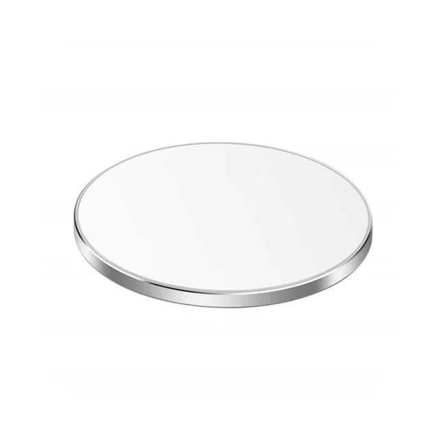 1 Set Charging Pad Ultra Slim Quick Charging 10MM Induction Distance Round Multi-use Wireless Charger for Android-White