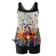 thumbnail image 2 of Trajes de baño tankini para mujer Trajes de baño de dos piezas con espalda de tiras y estampado conservador para mujer Traje de baño de dos piezas para mujer, 2 of 5