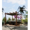 thumbnail image 2 of IdealHouse 10'x13' Retractable Pergola - Aluminum Outdoor Pergola with Faux Wood Finish, Retractable Canopy for Patio/Deck/Garden/Beach/Pavilion, Wood + Gray, 2 of 8