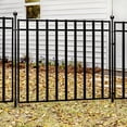 Yardlink Black Steel 3Rail Fence Panel, 34 inch H x 47 inch W