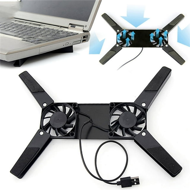 HLONK Folding Notebook Radiator Portable Usb Interface Fan Cooling Pad Laptop Computer Cooler Rack with 2 Fans