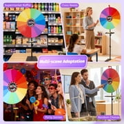 YTAKY Heavy Duty Prize Wheel, 24 Inch Prize Wheel Spinner with Stand,10 Color Slots,1Bracket,Dry Erase Kit - Wheel of Fortune Game for Carnival, Casino & Trade Show.