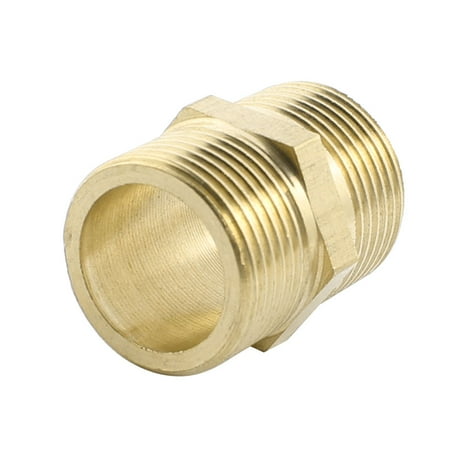 Unique Bargains 3/4PT to 3/4PT M/M Thread Straight Water Heat Hex Nipple Fitting Pipe Connector