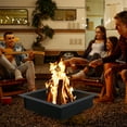 thumbnail image 3 of 36 Inch Square Bonfire Fire Pit for Outside, Steel Wood Burning Fireplace for Camping, Backyard, Patio Black, 3 of 11