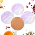 thumbnail image 6 of Rainbow Flower Drinks Coasters, Non-Scratch Cork Base Round Cups Mats for for Wooden Coffee Table, Cool Housewarming Gift for Home Decor, 6 of 7