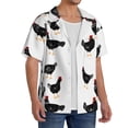 thumbnail image 4 of Wukai Funny Chicken Men's Casual Short-Sleeve Button Down Shirt - Lightweight Summer Dress Shirt for Daily Wear-X-Large, 4 of 7