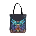 thumbnail image 2 of ASHLEIGH Vintage Owl with Tribal Ornament Canvas Tote Bag Shopping Bag Washable Grocery Tote Bag, Craft Canvas Bag for Women Men Kids, 2 of 3