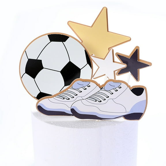 HONITANO 18Pcs Themed Cake Toppers Football Cake Topper Decorations for Boys Birthday Party Material