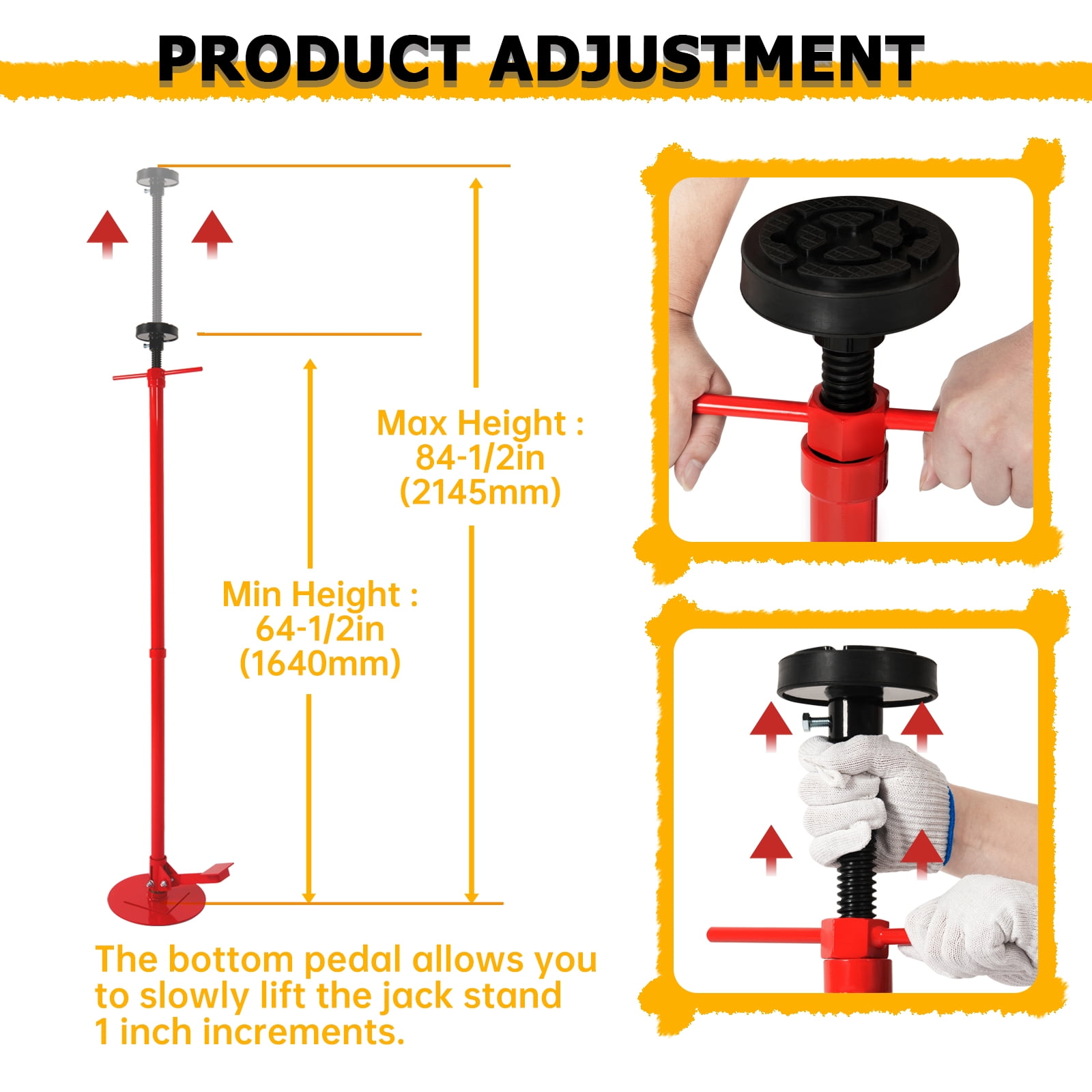 Kojem Underhoist Jack Stand Car Support Stand Engine Lift 3/4 Ton Capacity Under Hoist Lift Jack