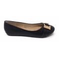 thumbnail image 4 of Victoria K Women's Gold Buckle With Two Tone Straps Ballerina Flats, 4 of 5