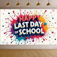 thumbnail image 6 of LUUFILx Happy Last Day of School Celebration Banner Background Splatter Print Backdrop Party Supplies Photography Props Colorful Decorations Festival, 6 of 7