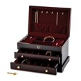 thumbnail image 2 of FB Jewels Mahogany Matte Finish Poplar Veneer 2-drawer Jewelry Box, 2 of 4