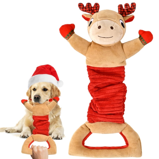 Juguete navideño para perros BitPeug Squeaky Tug of War para perros grandes