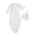 thumbnail image 1 of ITFABS Waffle Solid Color Long Sleeve Round Neck Sleeping Sack + Knotted Cap, 1 of 9
