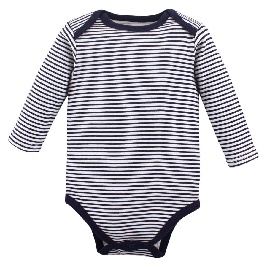 Hudson Baby Cotton Long-Sleeve Bodysuits, 3- Pack, Newborn- 24 Months