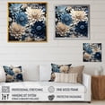 thumbnail image 4 of Designart "Delightful Blossom Of Blue And White Dahlias" Dahlia Floater Framed Wall Decor, 4 of 5