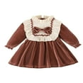 thumbnail image 1 of Robe en Velours à Manches Longues pour Tout-Petites Filles, Princesse, Robe de Fête de Noël, 1-3 Ans, 1 of 7