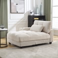 thumbnail image 6 of UNITED WE WIN Sleeper Sofa Couch Bed, Oversized Chaise Lounge Chair, Cozy Cloud Couch with Storage, Modern Convertible Sectional Sofa for Living Room, Apartment, Dorm(Beige), 6 of 17