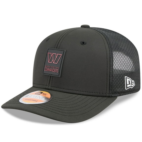 Men's New Era Black Washington Commanders 2025 Sideline 9SEVENTY Trucker Adjustable Hat
