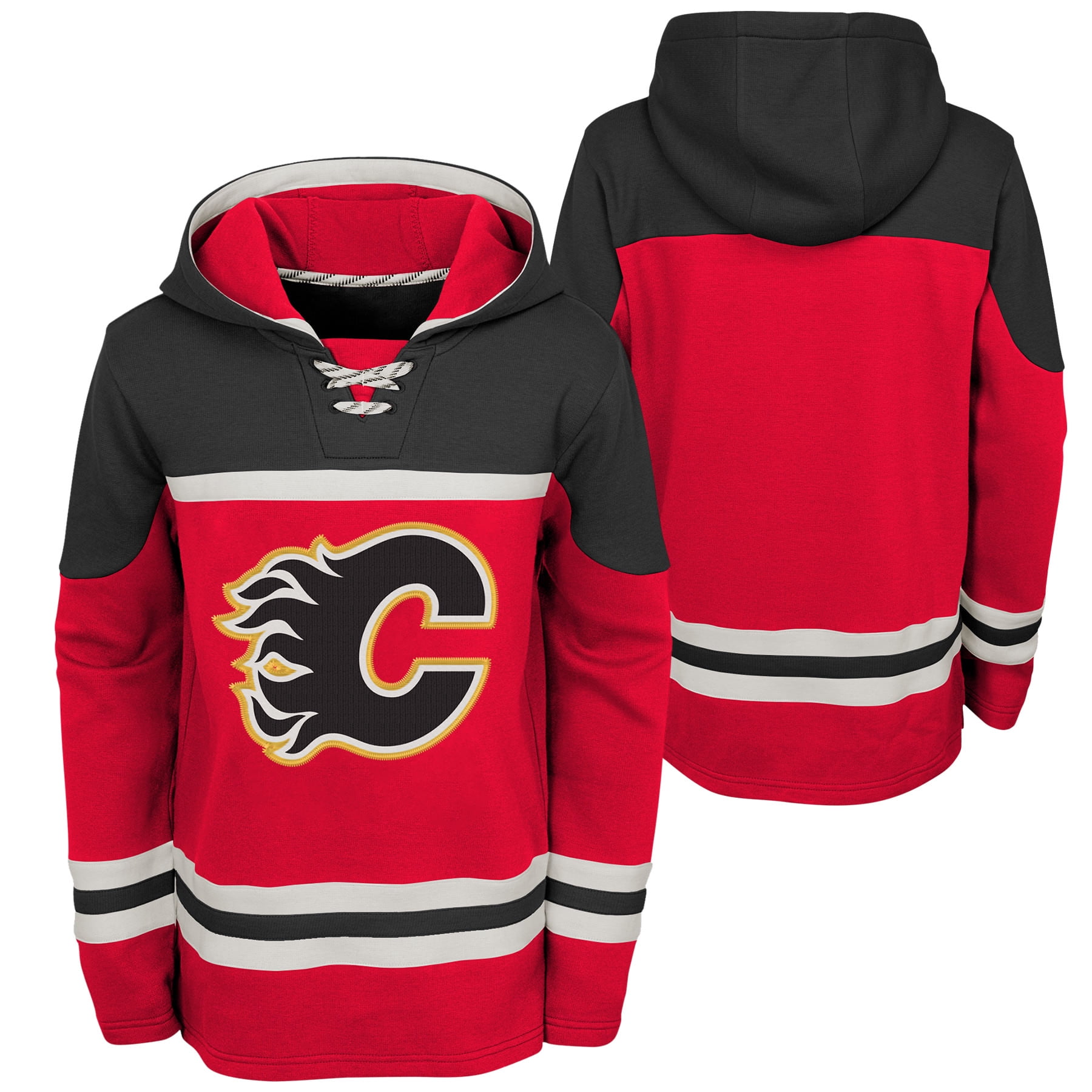 Outerstuff Youth Calgary Flames Nhl Asset Hockey Hoodie Red S