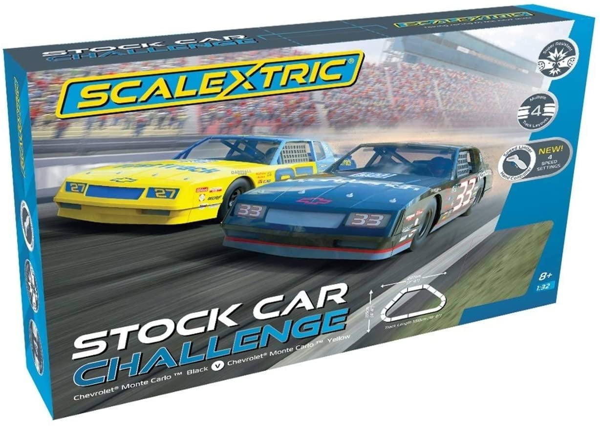 Scalextric Stock Car Challenge 1:32 Race Track Slot Car Set C1383T Yellow &  Black - Walmart.com