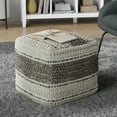 thumbnail image 3 of Simpli Home Grady Contemporary Square Pouf in Earth Tone Brown Handloom Woven, 3 of 12