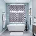 thumbnail image 4 of Red Blue Kitchen Curtains Valances and Tiers Set of 3 Watercolor Geometric Art Pattern Tier Curtains and Valance with Rod Pocket for Small Windows, 27.5"x36", 4 of 9
