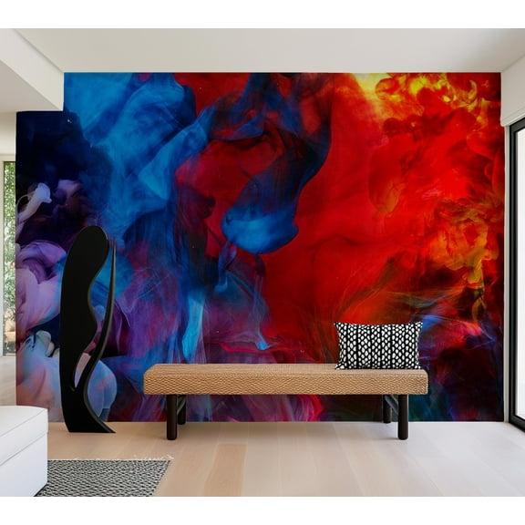 Tiptophomedecor Abstract Wallpaper Wall Mural - Colored Flames